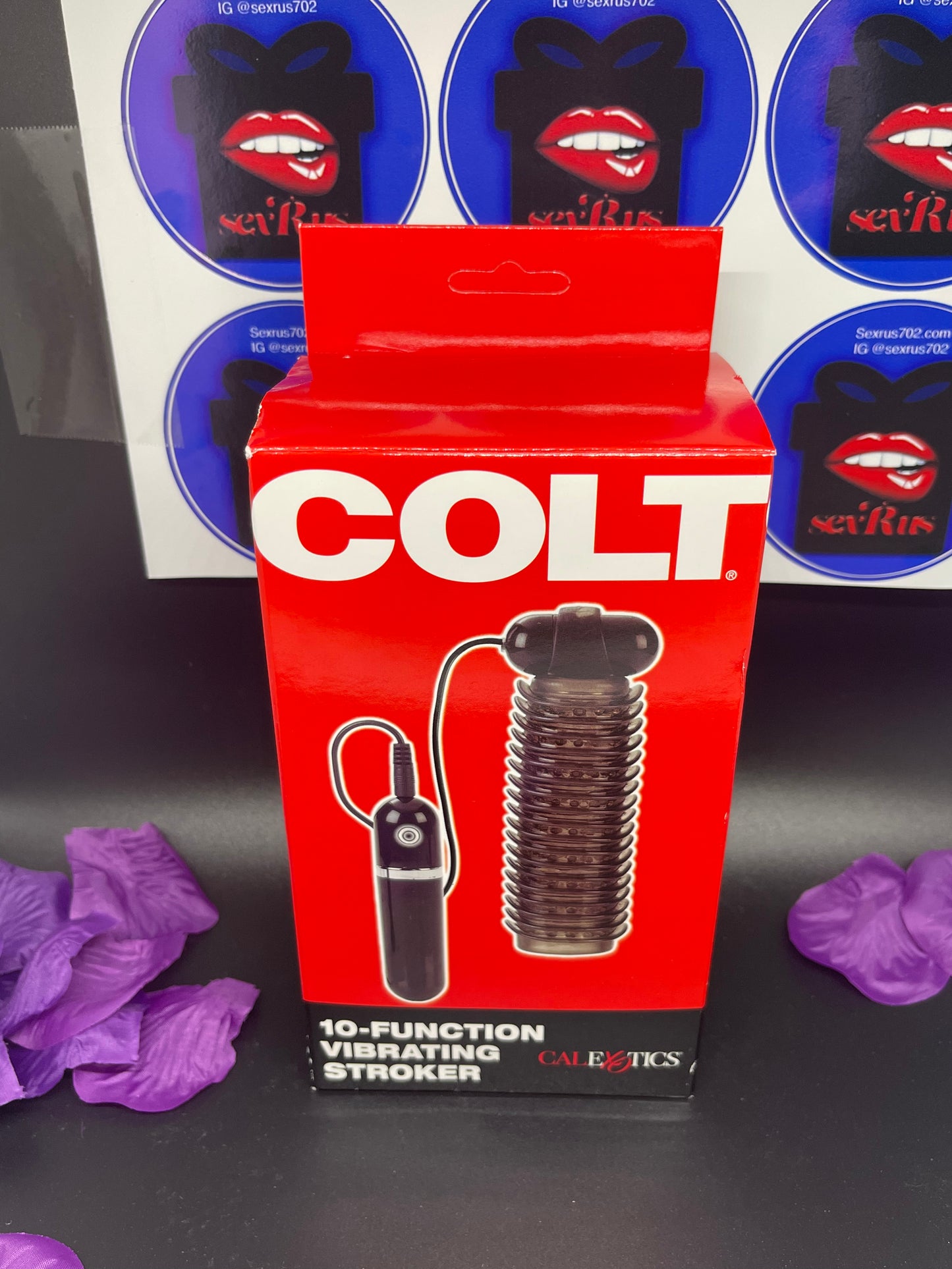 Colt 10 Function Textured Vibrating Stroker in Smoke