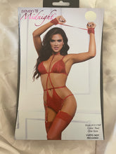 Load image into Gallery viewer, Red Lace Strappy Harness Teddy
