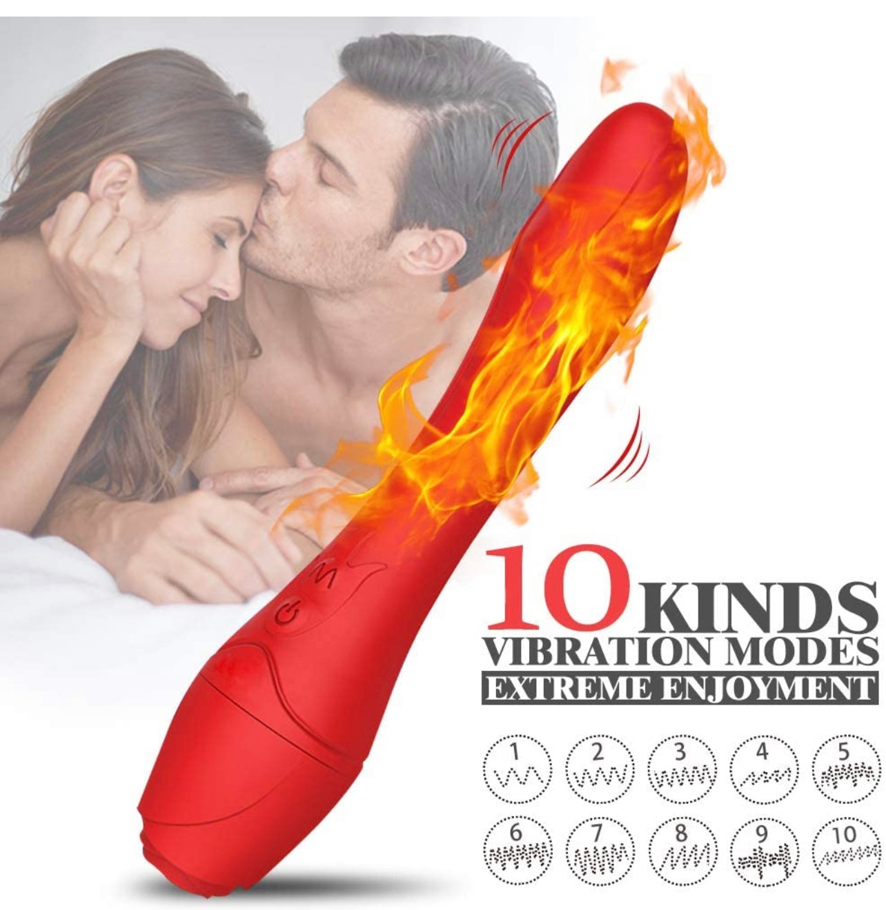 The Rose Vibrating Heating Dildo