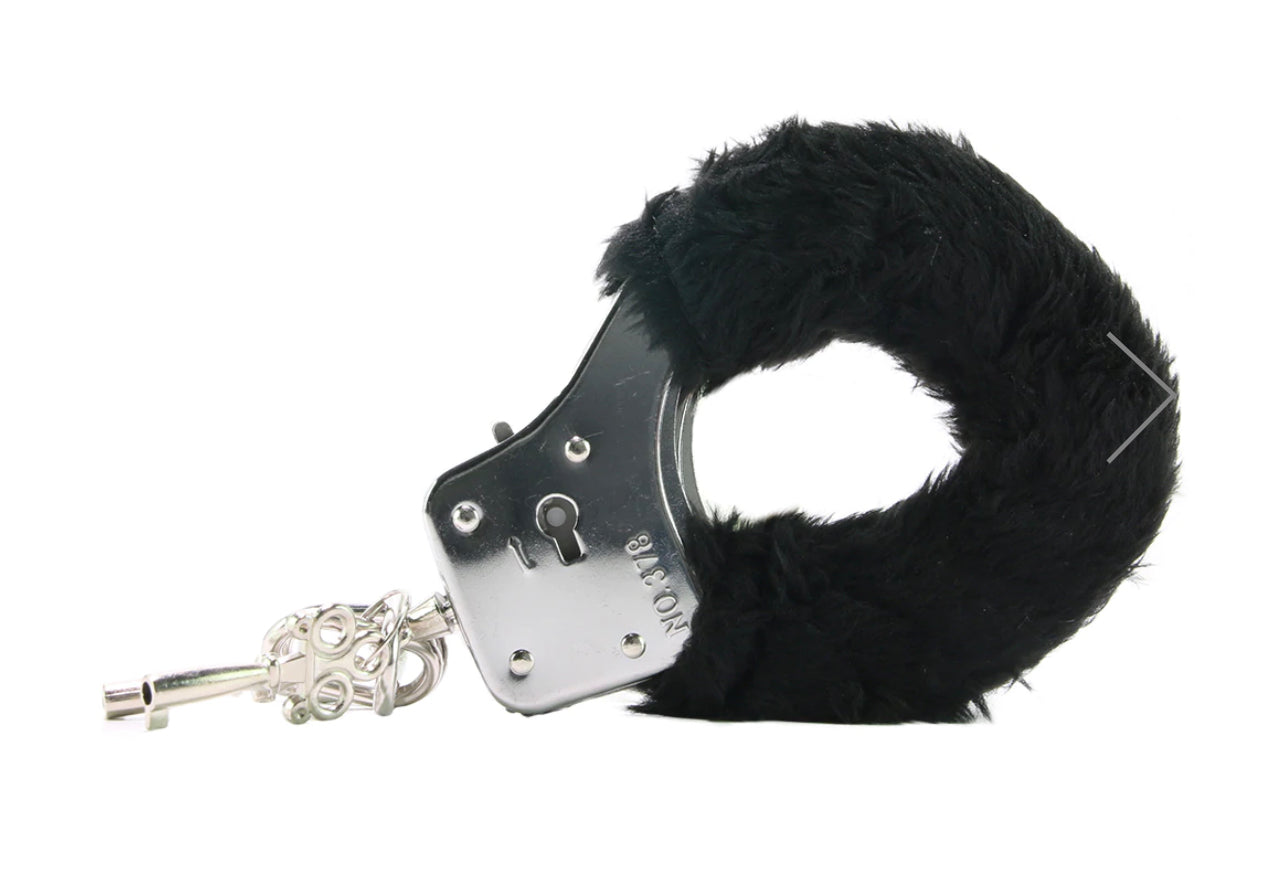Black Furry Hand Cuffs
