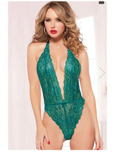 Load image into Gallery viewer, Emerald Floral Lace Teddy
