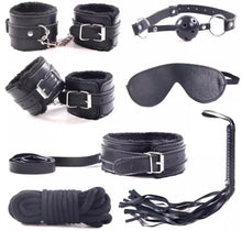 Load image into Gallery viewer, 7 Pieces Leather Bondage Restraints Kit
