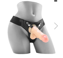 Load image into Gallery viewer, Ouch! Strap-On Harness &amp; 8 Inch Realistic Dildo in Ivory
