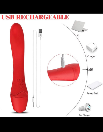 The Rose Vibrating Heating Dildo