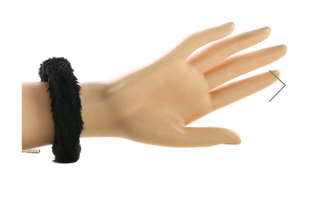 Black Furry Hand Cuffs