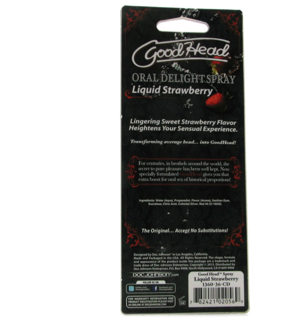 GoodHead Oral Delight Spray 1oz in Strawberry Doc Johnson