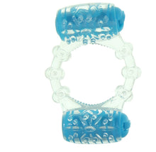 Load image into Gallery viewer, Quickie Two-O Double Pleasure Cock Ring in Blue
