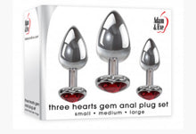 Load image into Gallery viewer, Three Hearts Gem Anal Plug Set
