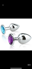 Load image into Gallery viewer, Stainless steel anal butt plugs with gems
