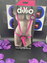 Load image into Gallery viewer, Dillio 7 Inch Strap-On Suspender Harness Set in Pink
