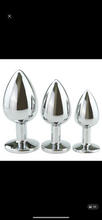 Load image into Gallery viewer, Stainless steel anal butt plugs with gems
