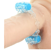 Load image into Gallery viewer, Quickie Two-O Double Pleasure Cock Ring in Blue
