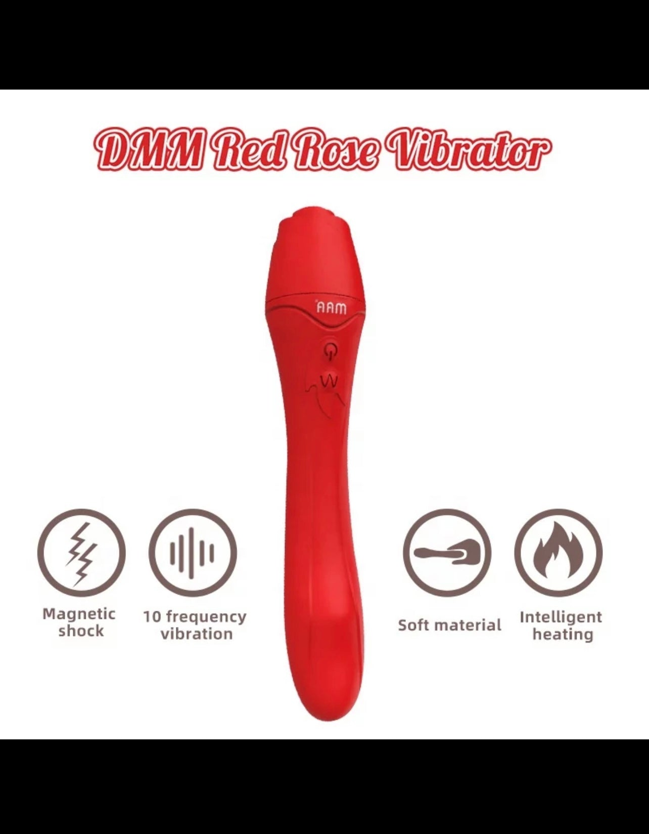 The Rose Vibrating Heating Dildo