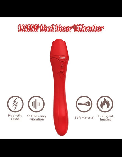 The Rose Vibrating Heating Dildo