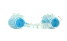 Load image into Gallery viewer, Quickie Two-O Double Pleasure Cock Ring in Blue
