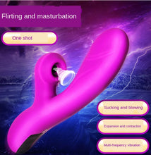 Load image into Gallery viewer, Clit sucking vibrating bindable dildo
