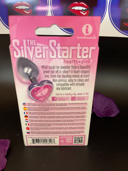 The 9's the Silver Starter Heart Bejeweled Stainless Steel Plug